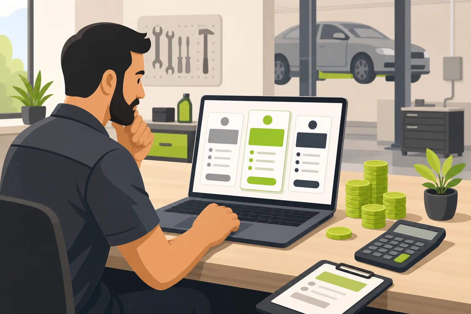 Illustration: Auto Repair Website Cost: DIY vs Agency vs Done-For-You