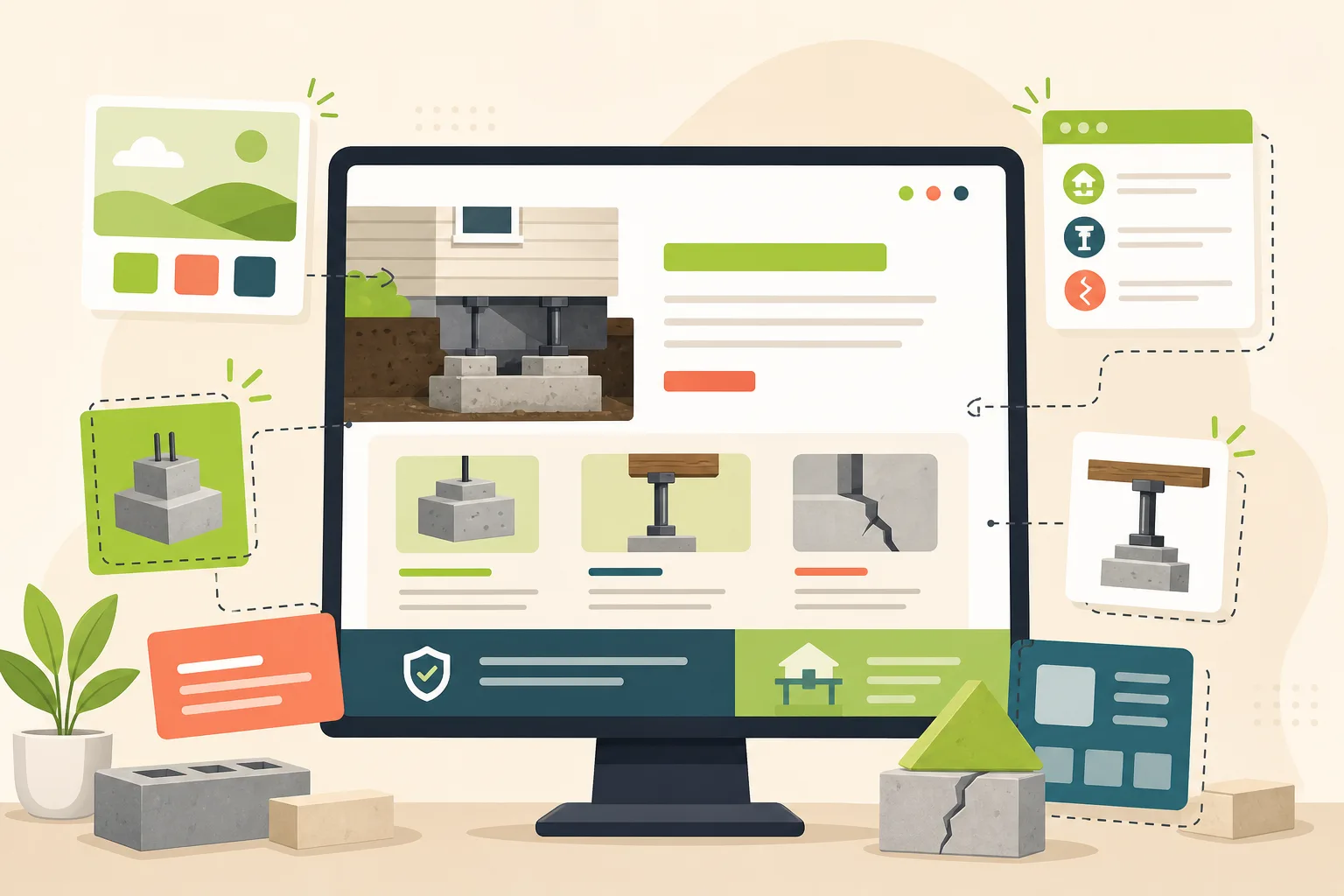 Illustration: Best Website Builder for a Foundation Repair Company