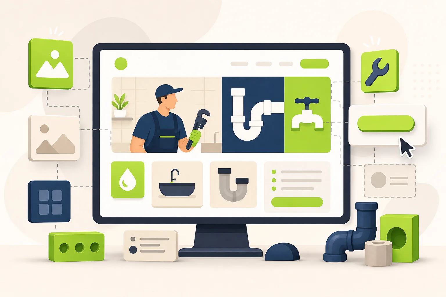 Illustration: Best Website Builder for a Plumber: DIY vs. Done-for-You