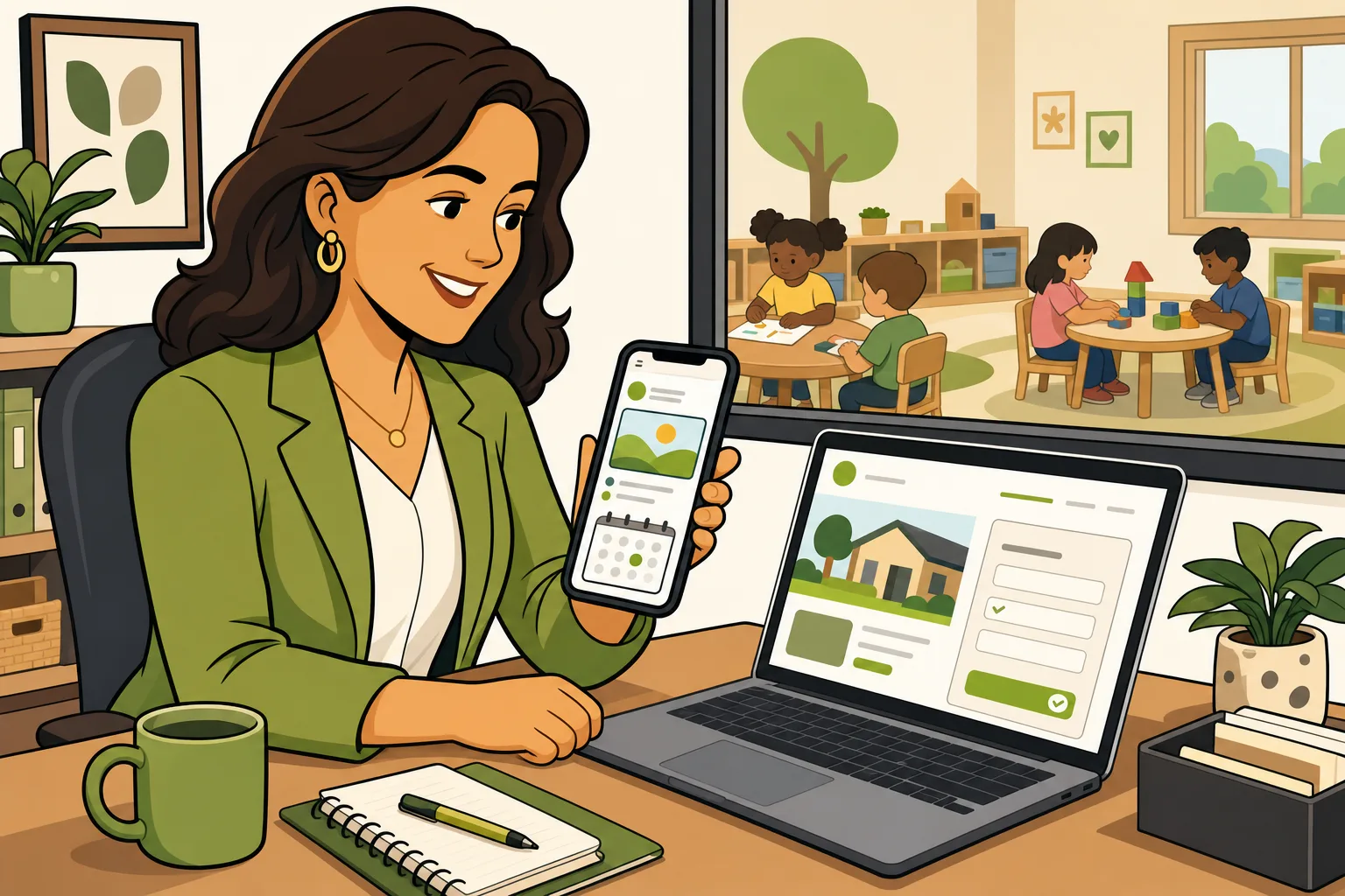 Illustration: Social Media for Daycares: Parent-Trust Posts, Done