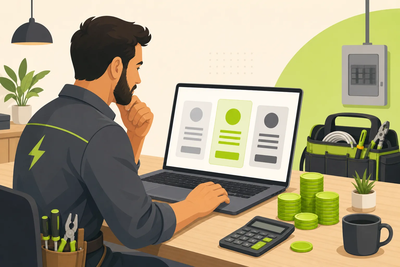 Illustration: Electrician Website Cost: What You Actually Pay at Every Tier