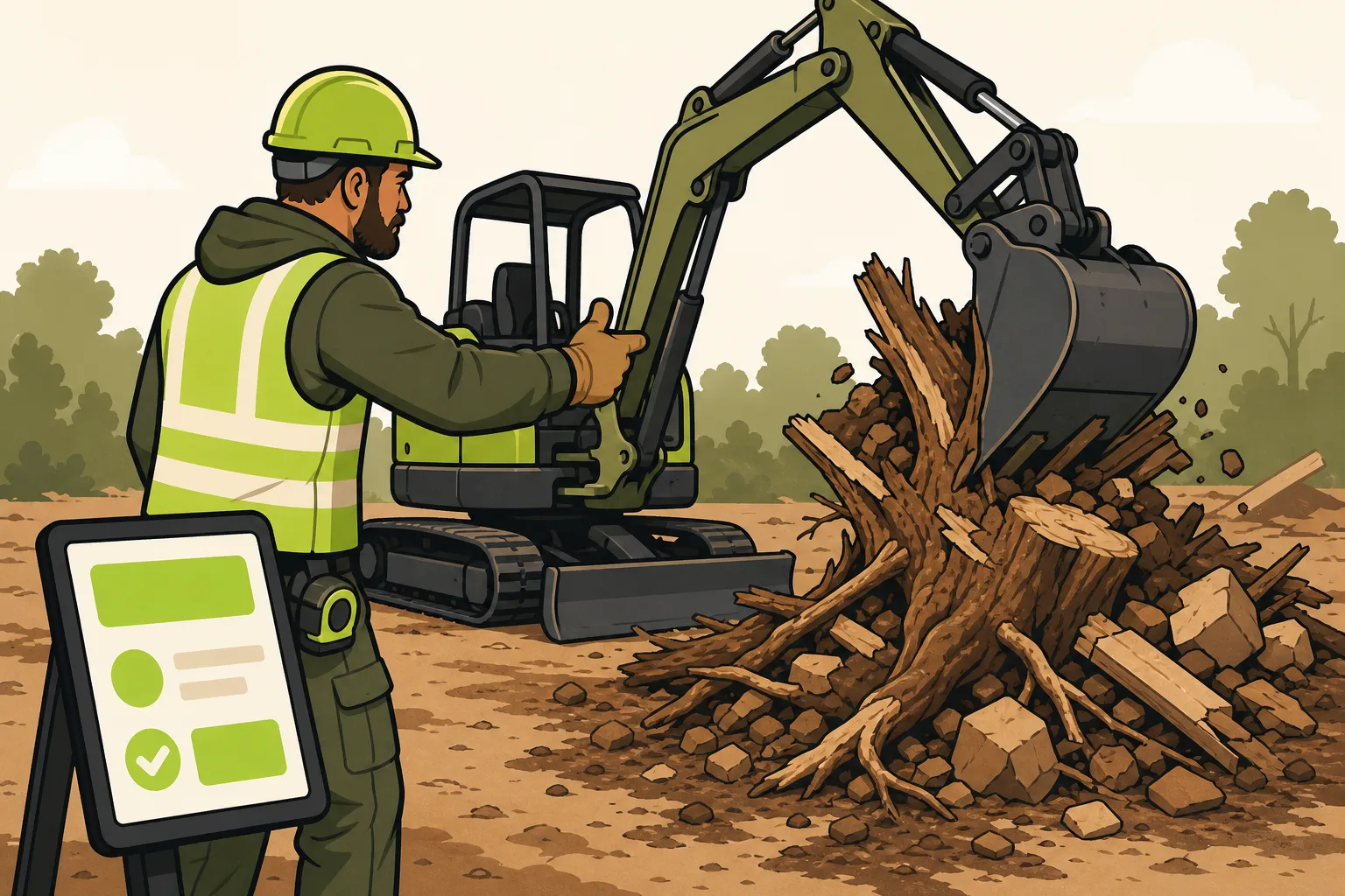 Illustration: How Land Clearing Contractors Get Leads Without Paying Per Lead