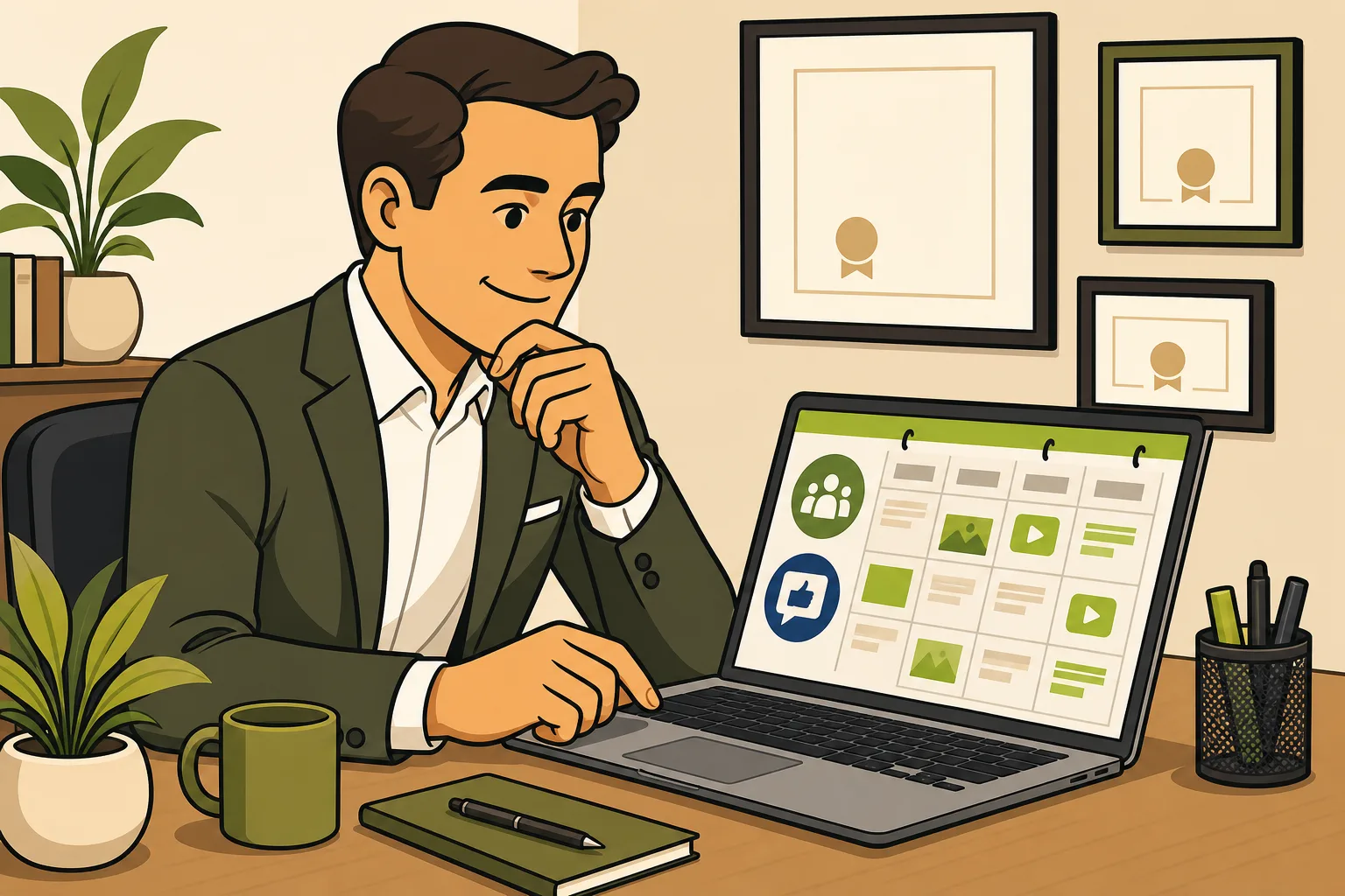 Illustration: Financial Advisor Social Media: Compliant & Consistent