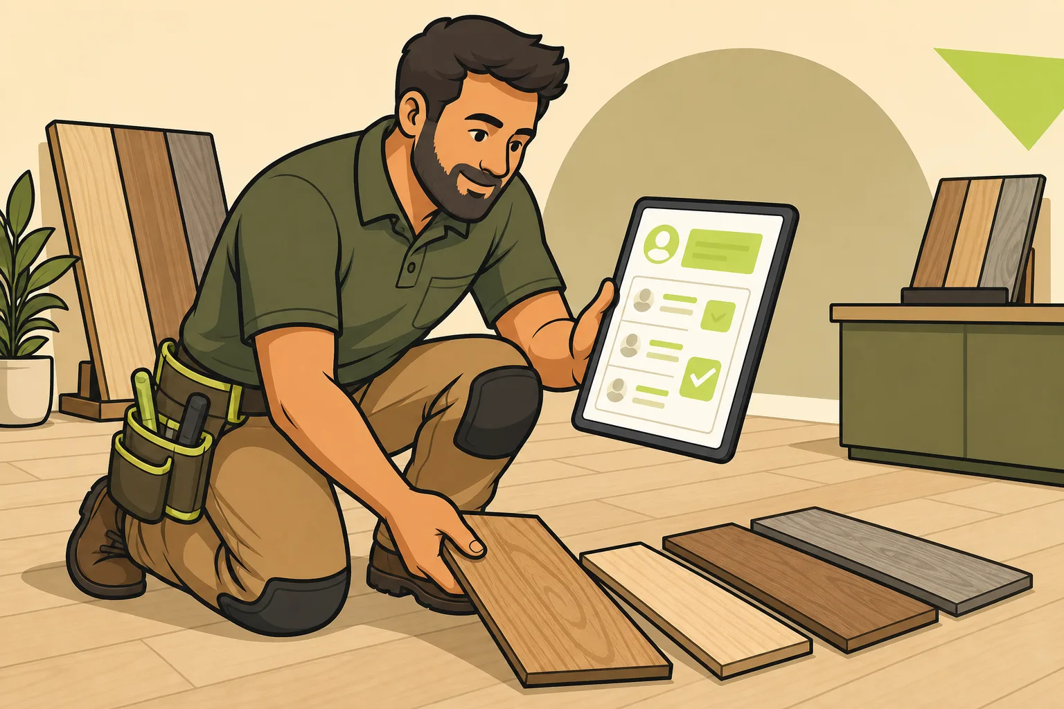 Illustration: How Flooring Contractors Generate Leads Without Paying Per Lead