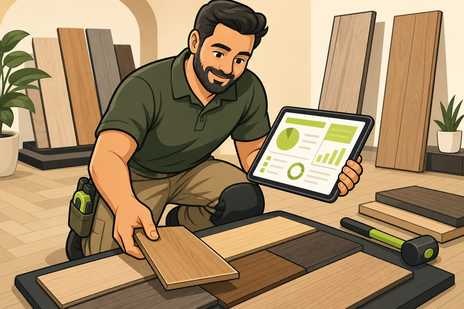 Illustration: Flooring Marketing That Actually Brings In Jobs: What Works for Local Contractors