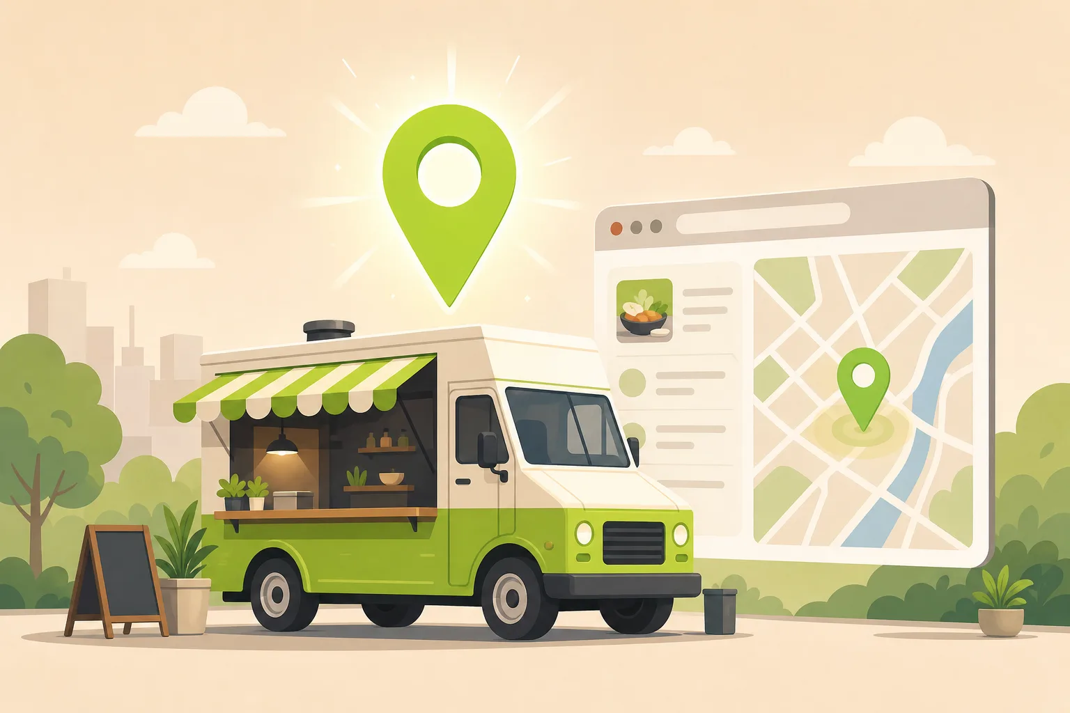 Illustration: Food Truck Google Business Profile: Setup, Optimization & the Daily Location Problem