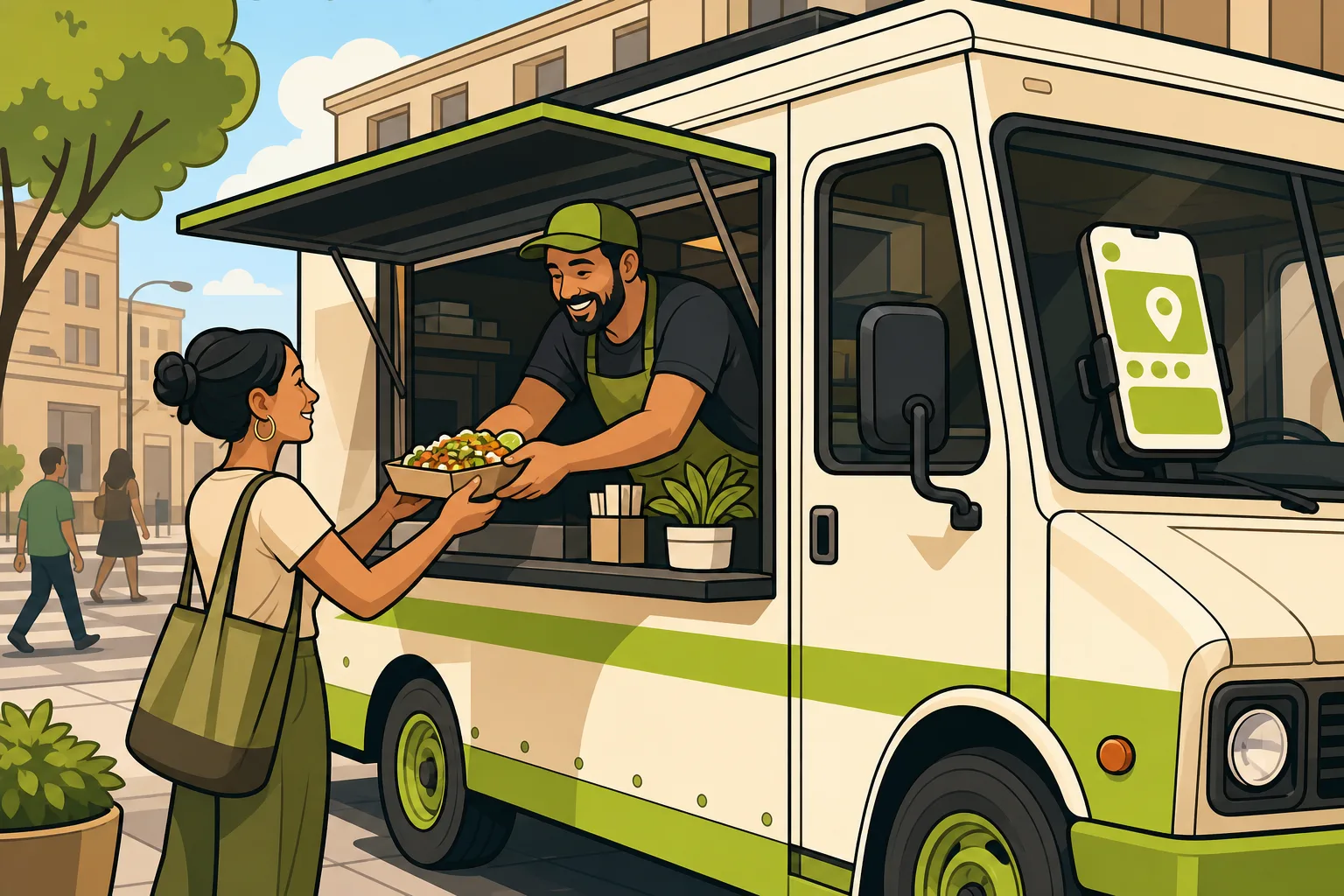 Illustration: Social Media for Food Trucks: Post Where You Park