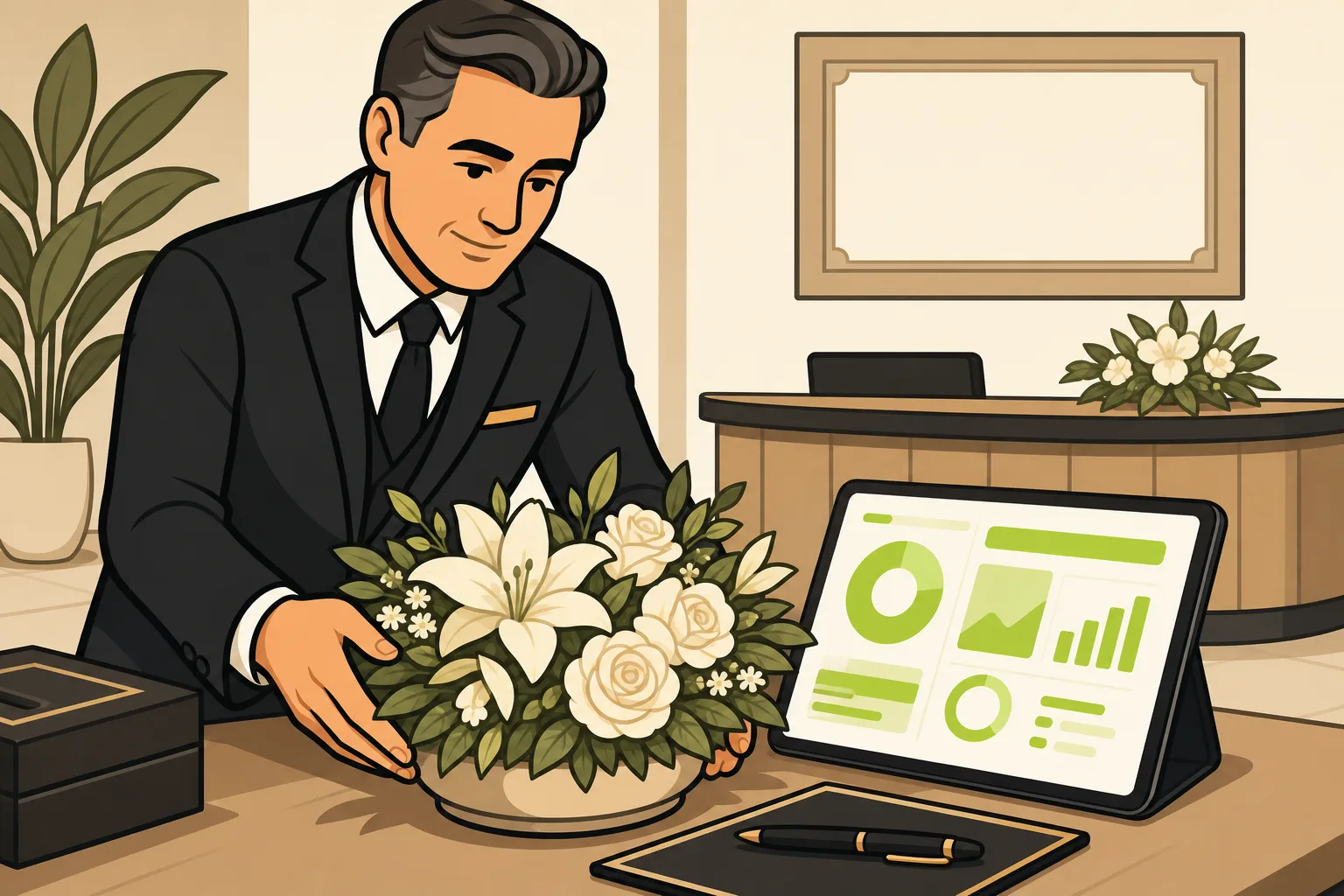 Illustration: Advertising for Funeral Homes: How Your Website Does the Heavy Lifting