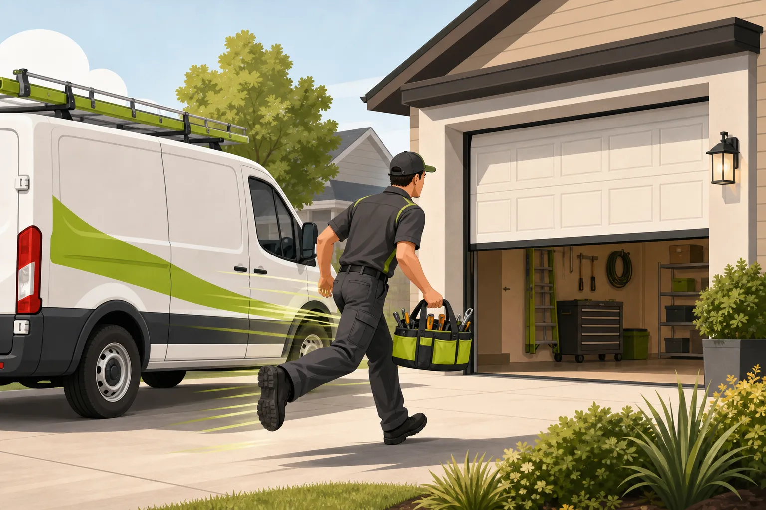 Illustration: How Garage Door Companies Win Emergency Search