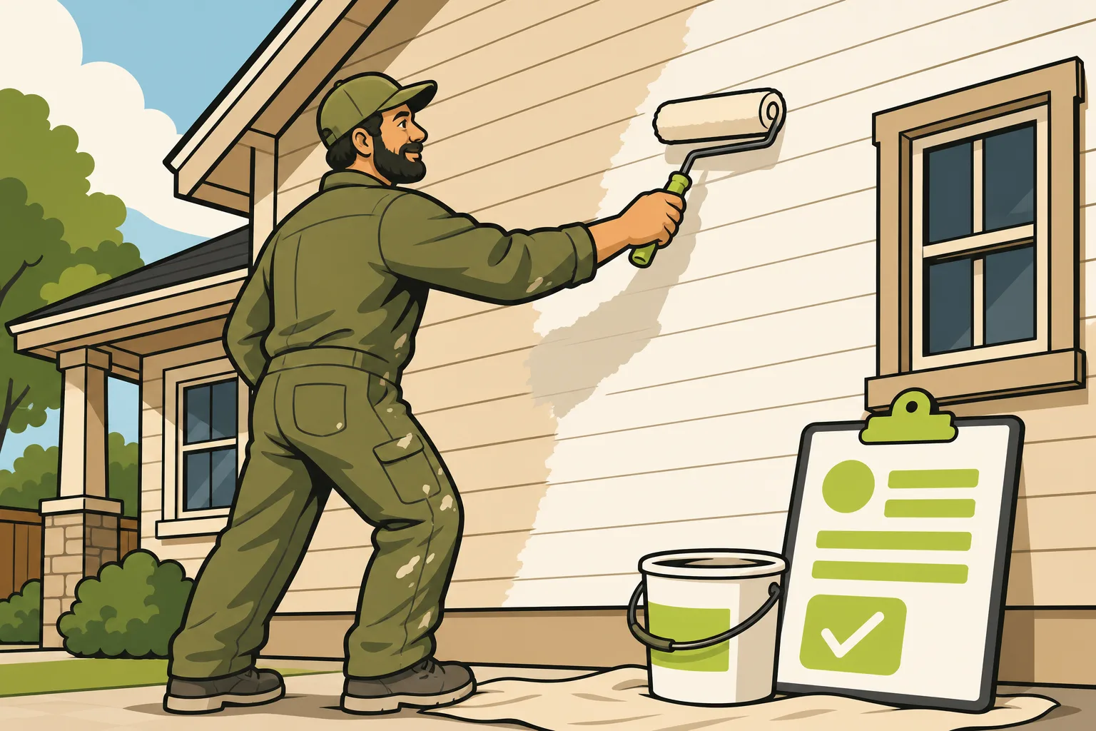 Illustration: How Much Does It Cost to Paint a House? Interior, Exterior & Cabinet Pricing Explained