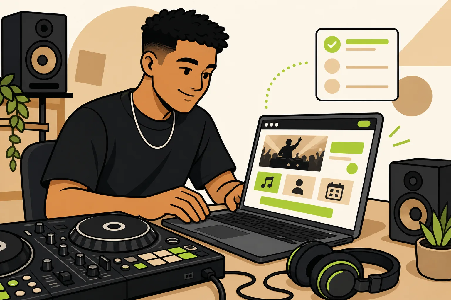 Illustration: How to Start a DJ Business: Build the Website First, Then Everything Else