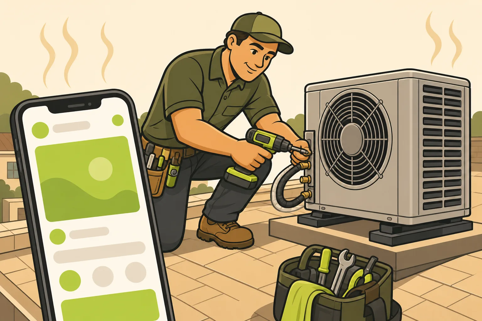 Illustration: HVAC Social Media Marketing That Rings the Phone