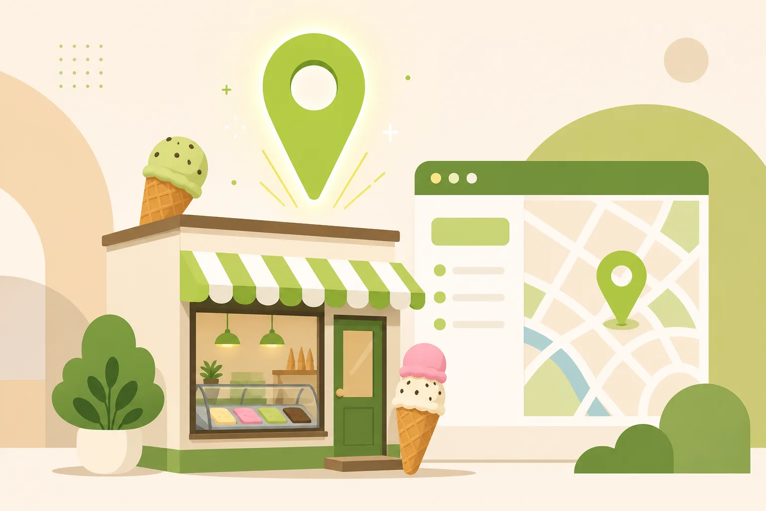 Illustration: Ice Cream Shop Google Business Profile: The Seasonal Setup Guide