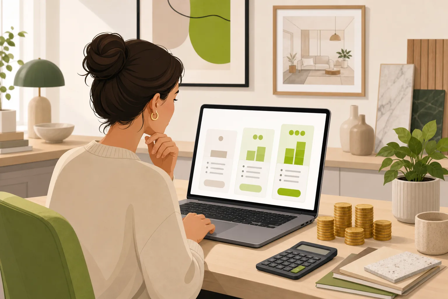 Illustration: Interior Design Website Cost: What Each Tier Actually Delivers