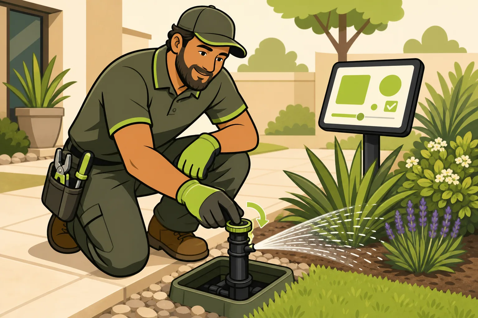 Illustration: How Your Sprinkler System Is Wasting Water (and What Your Local Tech Can Fix)