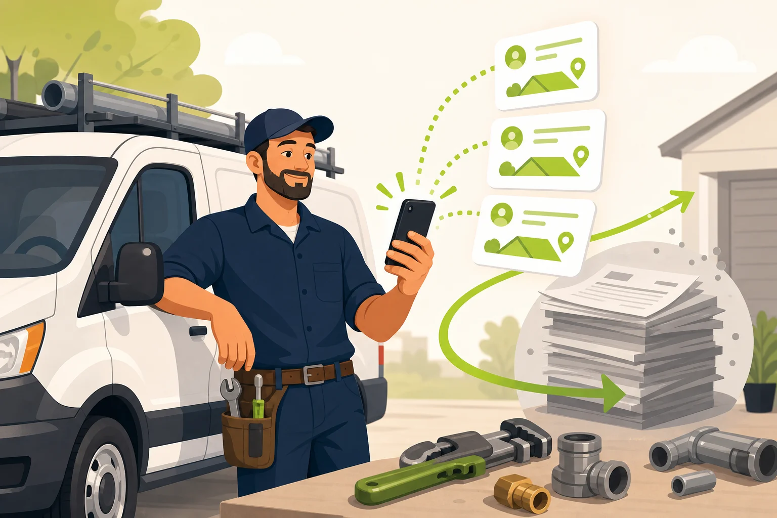 Illustration: How to Get More Plumbing Leads: Why Your Website Beats Paying $50 a Lead