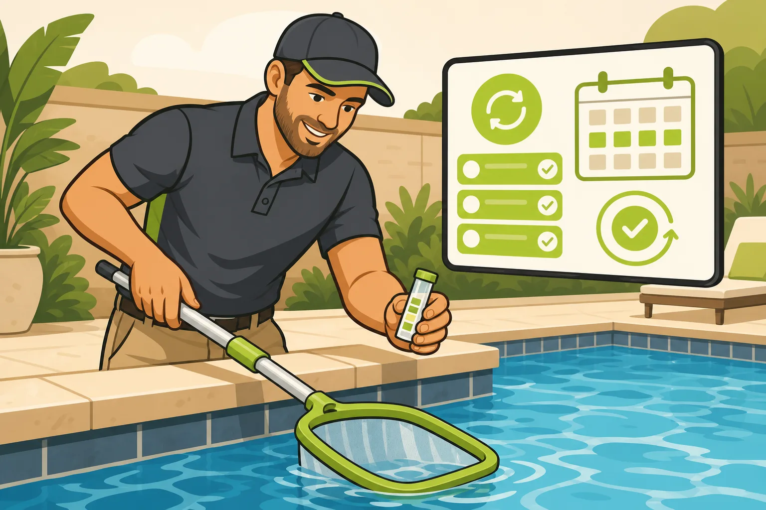 Illustration: Pool Service Marketing: How a Website Builds Your Monthly Route (Not Just Your Inbox)