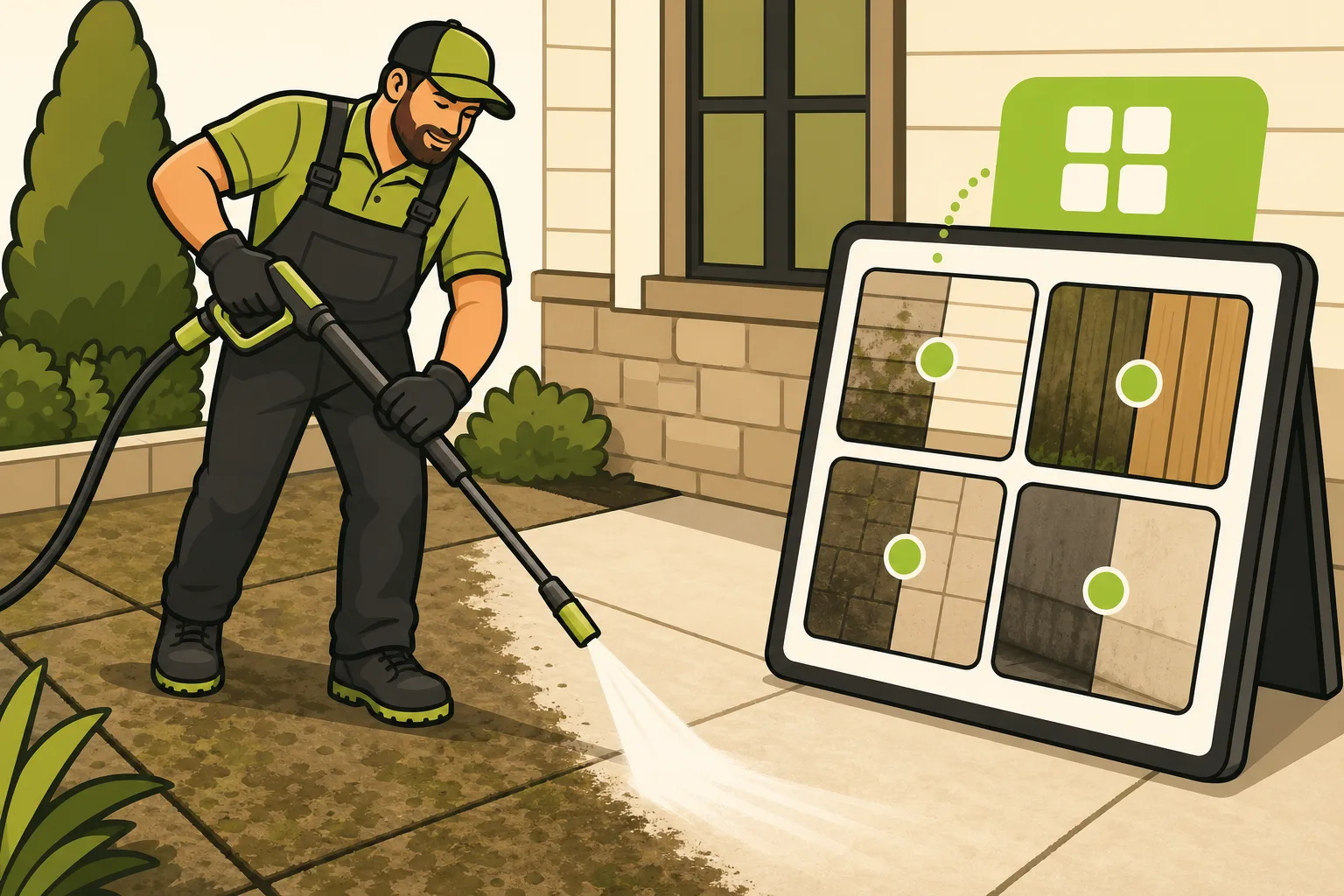 Illustration: Pressure Washing Before and After Photos: How to Take Them and Use Them to Get More Quotes