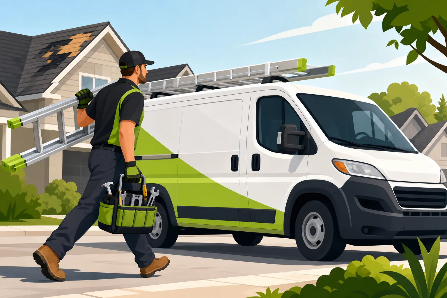 Illustration: How Roofers Win the Storm-Damage Search