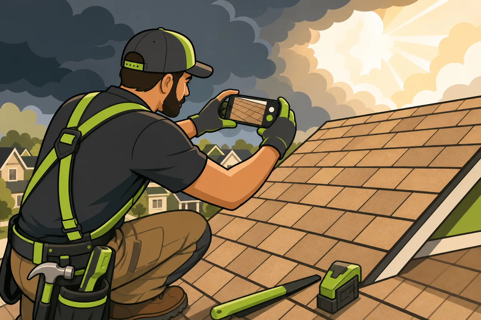Illustration: Roofing Social Media Posts: AI Writes Them From Photos