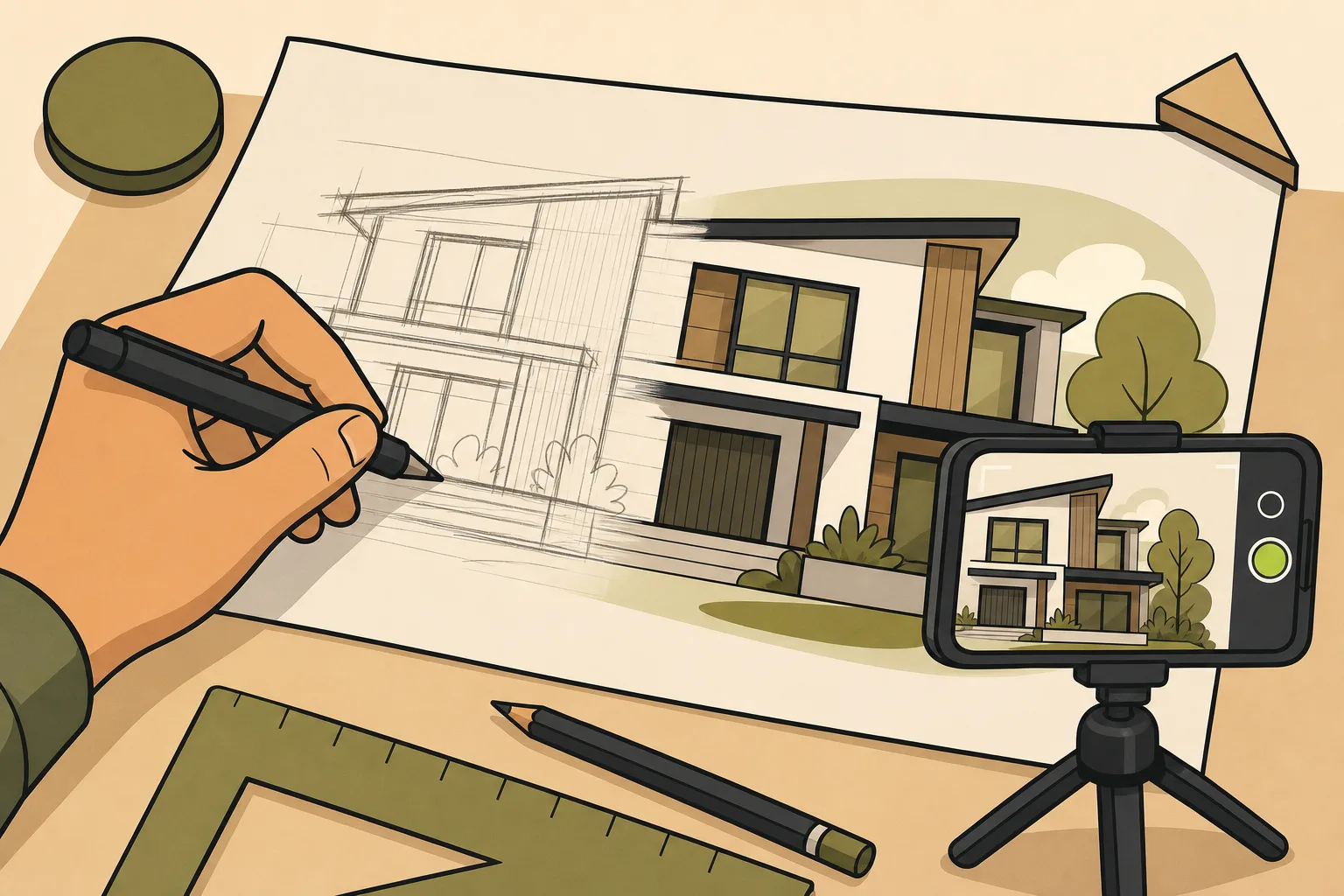 Illustration: Social Media Marketing for Architects: What Actually Works