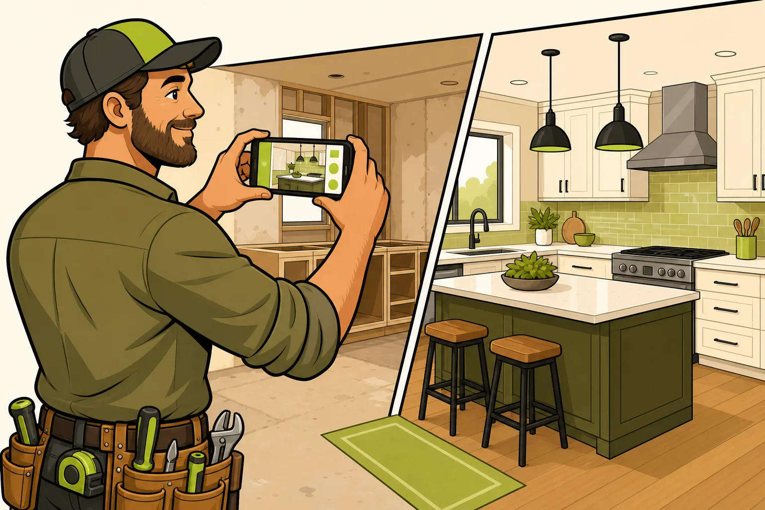 Illustration: Social Media Marketing for Contractors: Post Your Projects