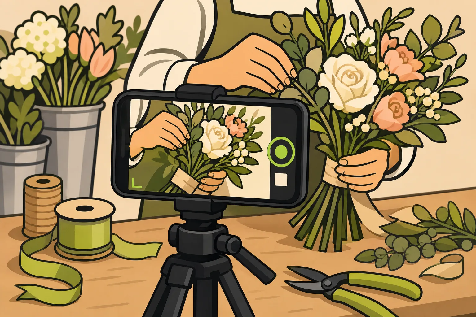 Illustration: Social Media Marketing for Florists: What Actually Works