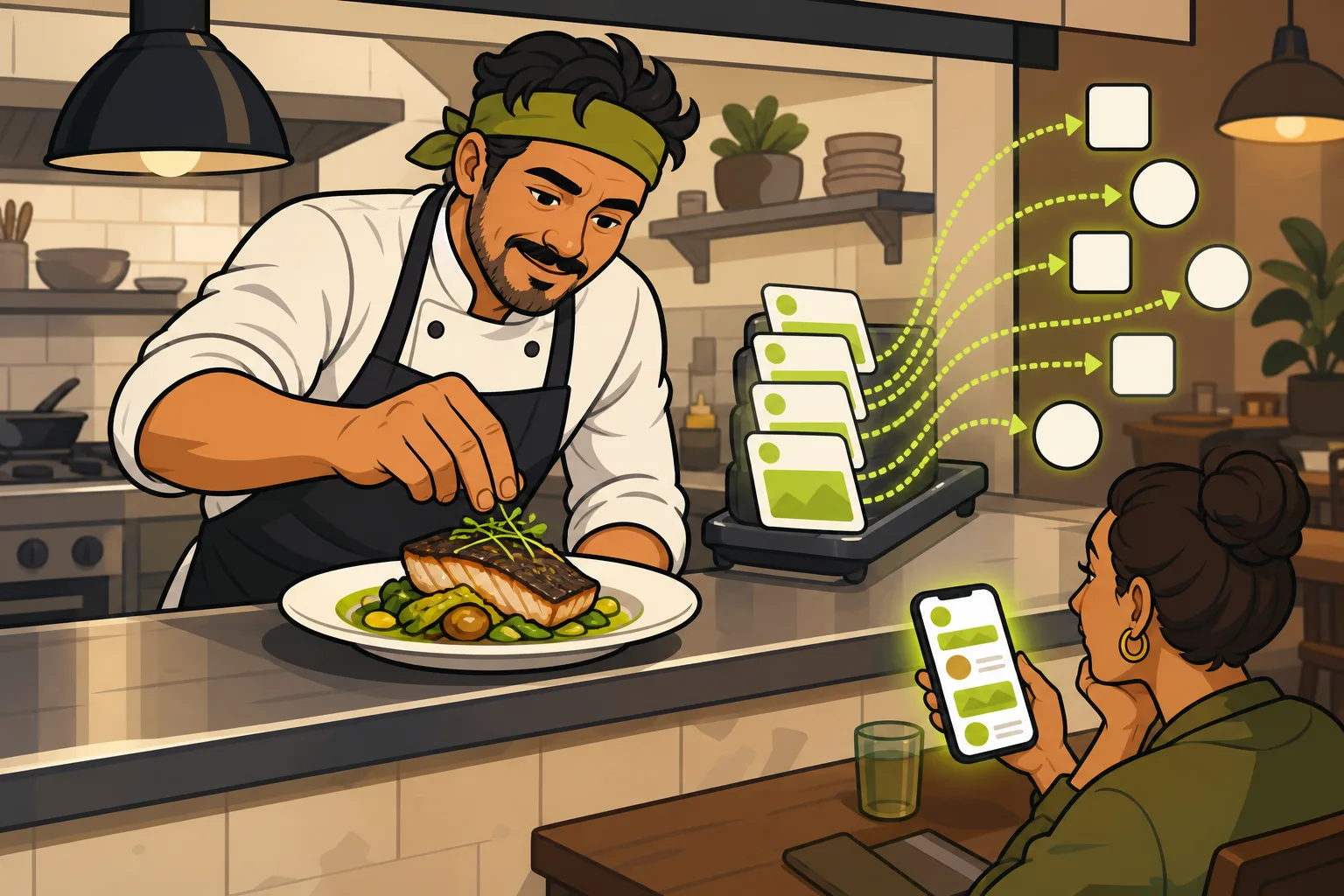 Illustration: Social Media Marketing for Restaurants Without Hiring Anyone