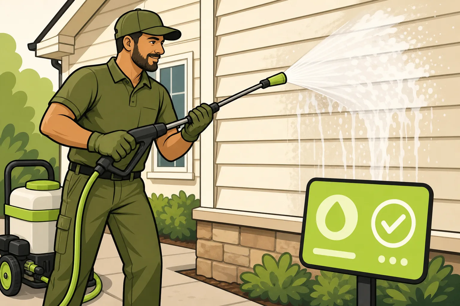 Illustration: Soft Wash vs. Pressure Wash: What the Words on Your Website Tell Customers