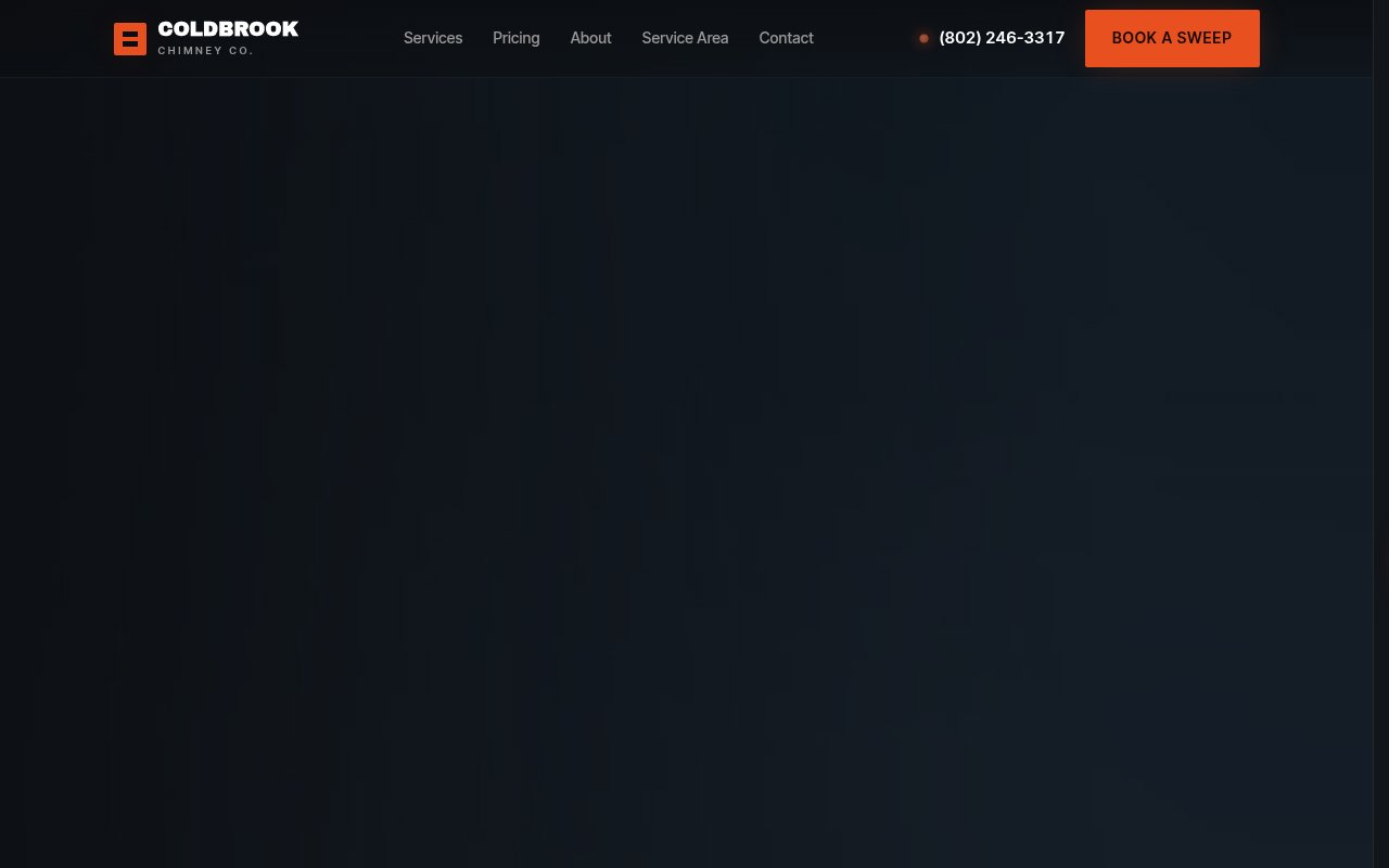 Chimney Sweep website example — Coldbrook Chimney Co.